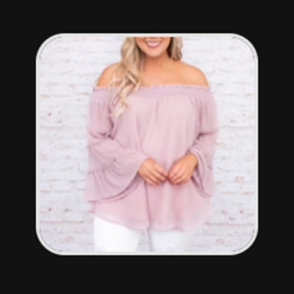 Kori Off-Shoulder Blush Pink Bell-Sleeve Top